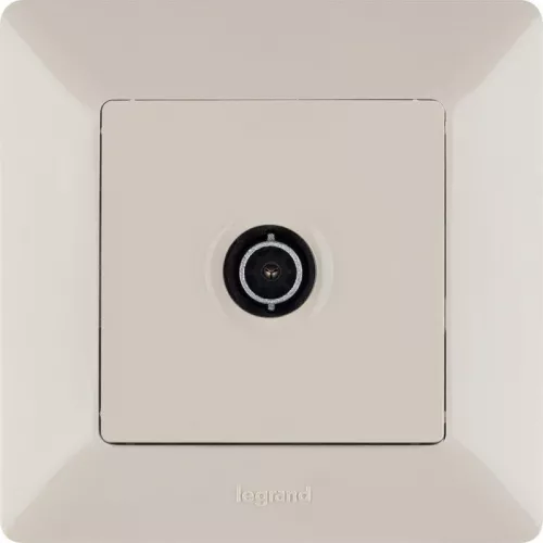 Механизм розетки TV с топологией "звезда" Valena Life 1 выход 0-2400МГц с лиц. панелью сл. кость Leg 753551 фото 4