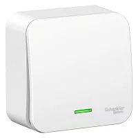 Переключатель 1-кл. ОП Blanca 10А IP20 (сх. 6) 250В с подсветкой с изолир. пластиной бел. SchE BLNVA106111
