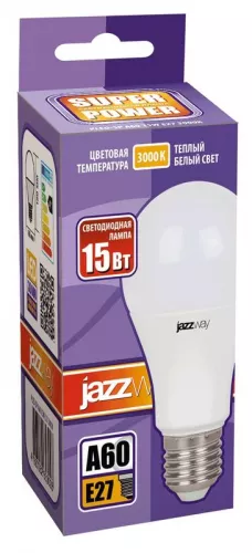 Лампа светодиодная PLED-SP A60 15Вт грушевидная 3000К тепл. бел. E27 1530лм 230В JazzWay 2853028 фото 2