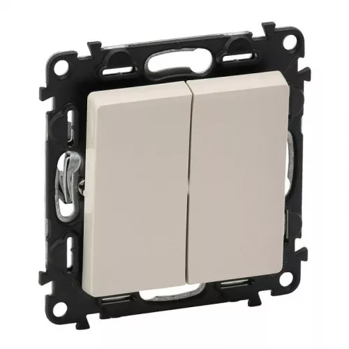 Механизм выключателя 2-кл. СП Valena Life 10А IP20 250В с лиц. панелью безвинт. зажимы сл. кость Leg 752505 фото 2