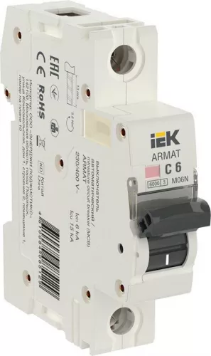 Выключатель автоматический 1п C 6А M06N ARMAT IEK AR-M06N-1-C006