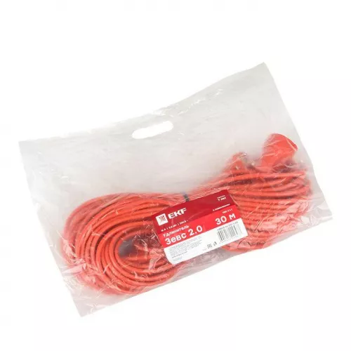 Удлинитель 1х30м с заземл. 16А "Зевс 2.0" 3.5кВт ПВС 3х1 PROxima EKF USB02-16-310-1-30 фото 5