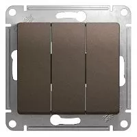 Механизм выключателя 3-кл. СП Glossa 10А IP20 (сх. 1+1+1) 10AX шоколад. SchE GSL000831