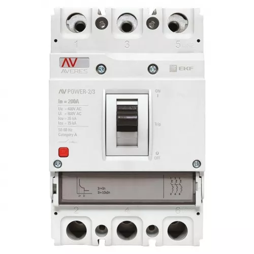 Выключатель автоматический 3п 200А 35кА AV POWER-2/3 TR AVERES EKF mccb-23-200-TR-av фото 9