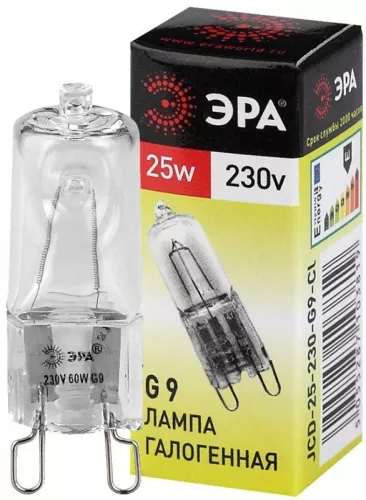 Лампа галогенная G9-JCD-25-230V-Cl 25Вт капсула G9 230В Эра C0027376 Лампа галогенная G9-JCD-25-230V-Cl 25Вт капсула G9 230В Эра C0027376