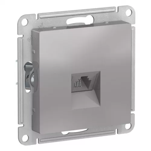 Механизм розетки телефонной 1-м СП AtlasDesign RJ11 алюм. SchE ATN000381