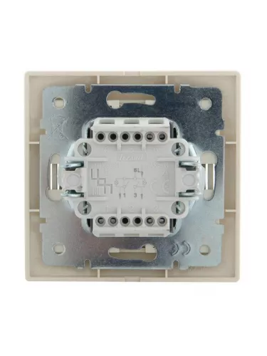 Выключатель 2-кл. СП Мира 10А IP20 с подсветкой со вставкой крем. LEZARD 701-0303-112 фото 4