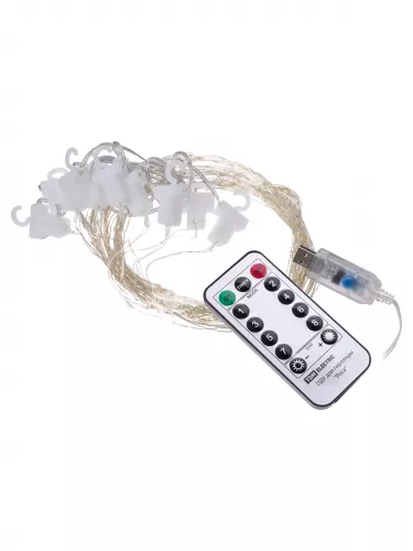 Гирлянда светодиодная "Роса - занавес" 2х2 м, 200LED, белый, ПДУ, USB, IP20, TDM фото 2