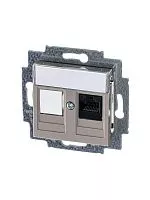Розетка информационная Levit RJ45 кат. 5e и заглушка кофе макиато ABB 2CHH295117A6018