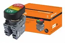 Кнопка двойная MPD3-11Y (зеленая/красная) (LED) в сборе d22мм/220В (ON/OFF)  линза желтая TDM