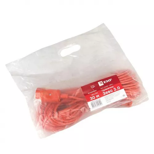 Удлинитель 1х30м без заземл. 10А "Зевс 2.0" 2.3кВт ПВС 2х0.75 PROxima EKF USB02-10-275-1-30 фото 4