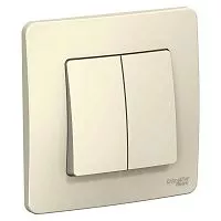 Выключатель 2-кл. СП Blanca 10А IP20 (сх. 5) 250В молочн. SchE BLNVS010502