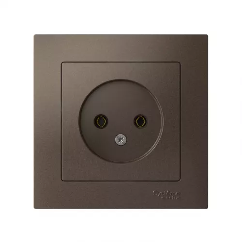 Розетка 1-м СП AtlasDesign 16А IP20 без заземл. в сборе мокко SchE ATN000640 фото 2