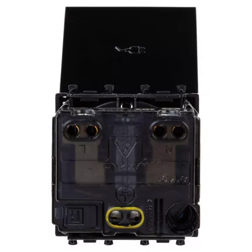 Розетка 1-м 2мод. Avanti "Черный квадрат" 16А IP44 2P+E защ. шторки с крышкой черн. DKC 4402012 фото 3