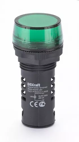 Лампа коммутац. ADDS 22мм LED 220В AC/DC ЛK-22 зел. SchE 25118DEK