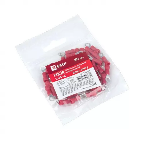 Наконечник кольцевой изол. НКИ 1.5-3 (уп.50шт) EKF nki-1.25-3n фото 4