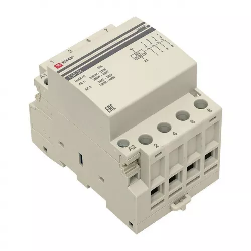 Контактор модульный 4NО 3мод. 24В AC КМ 32А PROxima EKF km-3-32-40-24v фото 6