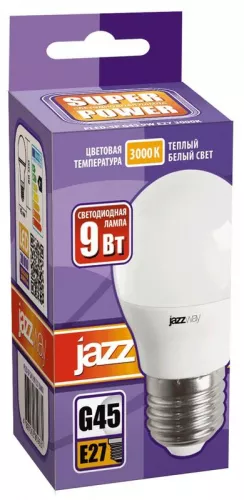 Лампа светодиодная PLED-SP G45 9Вт шар 3000К тепл. бел. E27 820лм 230В JazzWay 2859631A фото 2 Лампа светодиодная PLED-SP G45 9Вт шар 3000К тепл. бел. E27 820лм 230В JazzWay 2859631A фото 2