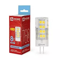 Лампа светодиодная LED-JCD 9Вт 230В G9 6500К 760лм IN HOME 4690612036229