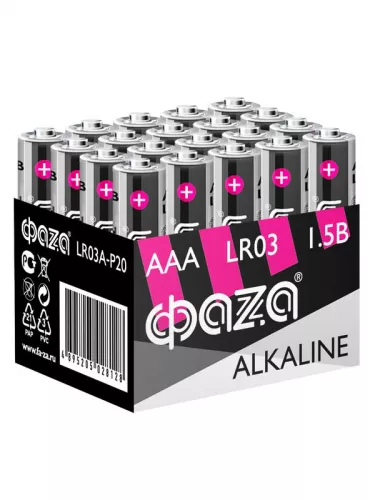 Элемент питания алкалиновый LR03 Alkaline Pack-20 (уп.20шт) ФАZА 5028128 Элемент питания алкалиновый LR03 Alkaline Pack-20 (уп.20шт) ФАZА 5028128