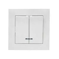 Выключатель 2-кл. СП Валенсия 10А IP20 с индикатором бел. PROxima EKF EWV10-123-10