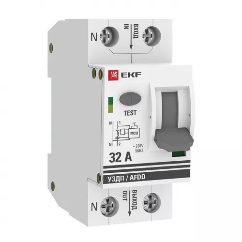 Устройство защиты от дугового пробоя 1P+N C 32А 6кА УЗДП PROxima EKF afdd-2-32C-pro