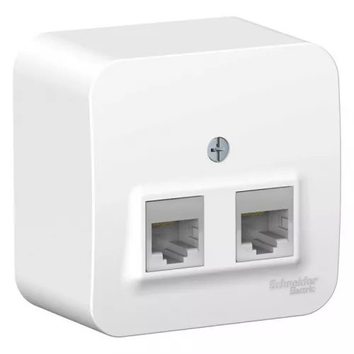 Розетка компьютерная 2-м ОП BLANCA RJ45 кат.5e изол. пласт. бел. SchE BLNIA045451 Розетка компьютерная 2-м ОП BLANCA RJ45 кат.5e изол. пласт. бел. SchE BLNIA045451