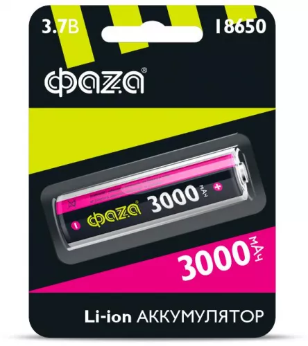 Аккумулятор Li-Ion 18650 3000мА.ч без защиты ФАZА 5004757 Аккумулятор Li-Ion 18650 3000мА.ч без защиты ФАZА 5004757