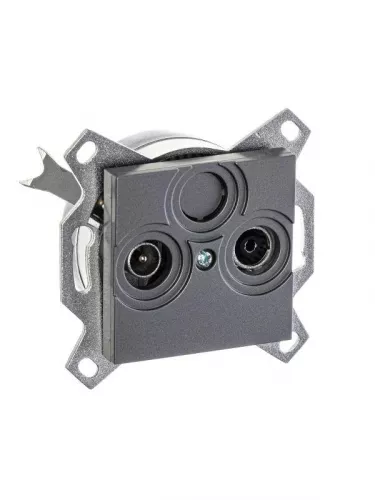 Розетка TV-R Levit оконечная сталь ABB 2CHH083503A6069 фото 3