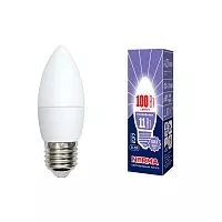 LED-C37-11W/DW/E27/FR/NR Лампа светодиодная. Форма "свеча", матовая. Серия Norma. Дневной белый свет (6500K). Картон. ТМ Volpe