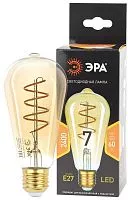 Лампа F-LED ST64-7W-824-E27 spiral gold (филамент спир. зол. 7Вт тепл. E27) (20/960) ЭРА Б0047665