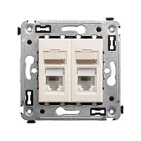 Розетка 2-м RJ-45 СП кат.5e Avanti "Ванильная дымка" DKC 4405464