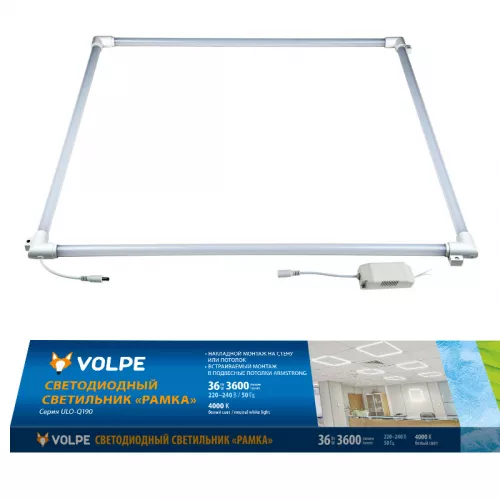 Встраиваемый светодиодный светильник Volpe ULO-Q190 6060-36W/4000K White UL-00004086 Встраиваемый светодиодный светильник Volpe ULO-Q190 6060-36W/4000K White UL-00004086