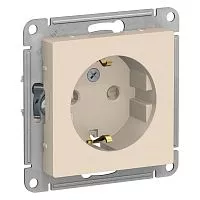 Механизм розетки 1-м СП AtlasDesign 16А с заземл. защ. шторки беж. SchE ATN000245