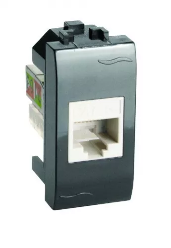 Розетка компьютерная 1-м СП Brava 1мод. RJ45 5E черн. DKC 77654N Розетка компьютерная 1-м СП Brava 1мод. RJ45 5E черн. DKC 77654N