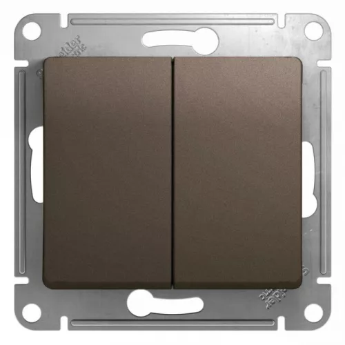 Механизм переключателя проходного 2-кл. СП Glossa 10А IP20 (сх. 6/2) 10AX шоколад. SchE GSL000865