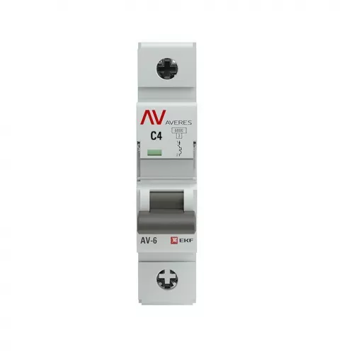 Выключатель автоматический модульный 1п C 4А 6кА AV-6 AVERES EKF mcb6-1-04C-av фото 2