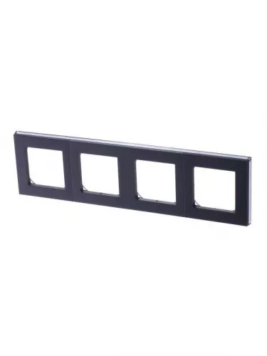 Рамка Levit 4п сталь/дым. черн. ABB 2CHH015040A6069 Рамка Levit 4п сталь/дым. черн. ABB 2CHH015040A6069