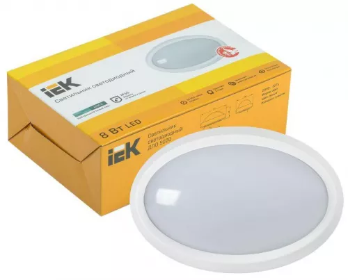 Светильник светодиодный ДПО 5020 8Вт 4000К IP65 овал бел. IEK LDPO0-5020-08-4000-K01 фото 2