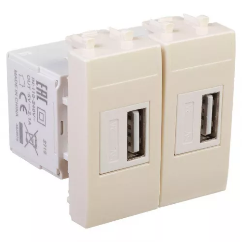 Устройство зарядное USB 2.1А 2мод. Avanti "Ванильная дымка" DKC 4405542 фото 2 Устройство зарядное USB 2.1А 2мод. Avanti "Ванильная дымка" DKC 4405542 фото 2