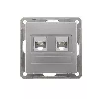 Механизм розетки компьютерной RJ45 2-м СП W59 без рамки CAT.5E матов. хром SchE RSI-251KK5E-5-86