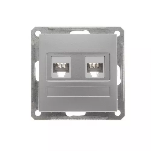 Механизм розетки компьютерной RJ45 2-м СП W59 без рамки CAT.5E матов. хром SchE RSI-251KK5E-5-86