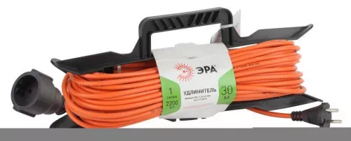Удлинитель силовой UFx-1-2x1.0-30m-IP44 на рамке б/з 1 гнездо 30м ПВС 2х1 Эра Б0043041
