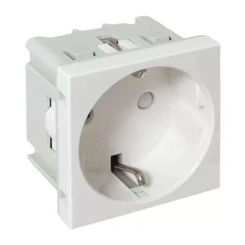 Розетка 1-м C-Line 2мод. 45х45 РКС-20-30-П с заземл. бел. EKF E2MR16-028-10 фото 6