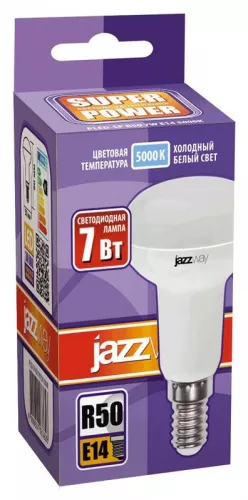 Лампа светодиодная PLED-SP R50 7Вт 5000К холод. бел. E14 540лм 230В JazzWay 1033635 фото 2