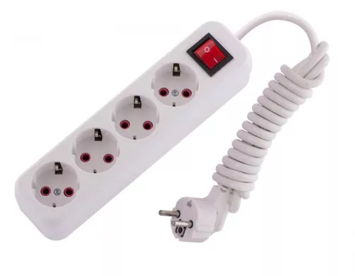 Удлинитель 4х2м с заземл. 16А IP20 с выкл. LEZARD 720-0402-402
