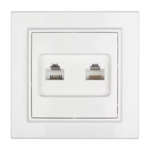 Розетка компьютерная + телеф. СП Минск RJ45+Phone бел. Basic EKF ERK00-135-10 фото 2 Розетка компьютерная + телеф. СП Минск RJ45+Phone бел. Basic EKF ERK00-135-10 фото 2