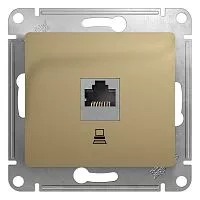 Механизм розетки комп. 1-м СП Glossa RJ45 CAT.5E титан SchE GSL000481K