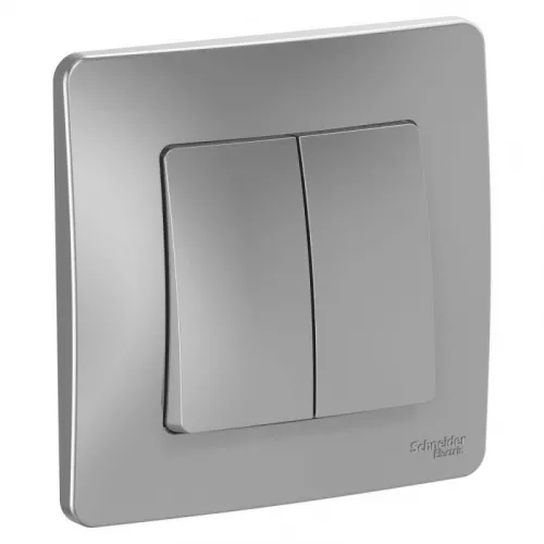 Выключатель 2-кл. СП Blanca 10А IP20 (сх. 5) 250В алюм. SchE BLNVS010503 Выключатель 2-кл. СП Blanca 10А IP20 (сх. 5) 250В алюм. SchE BLNVS010503