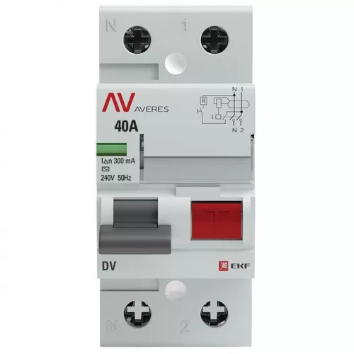 Выключатель дифференциального тока (УЗО) 2п 40А 300мА тип AC DV AVERES EKF rccb-2-40-300-ac-av фото 3